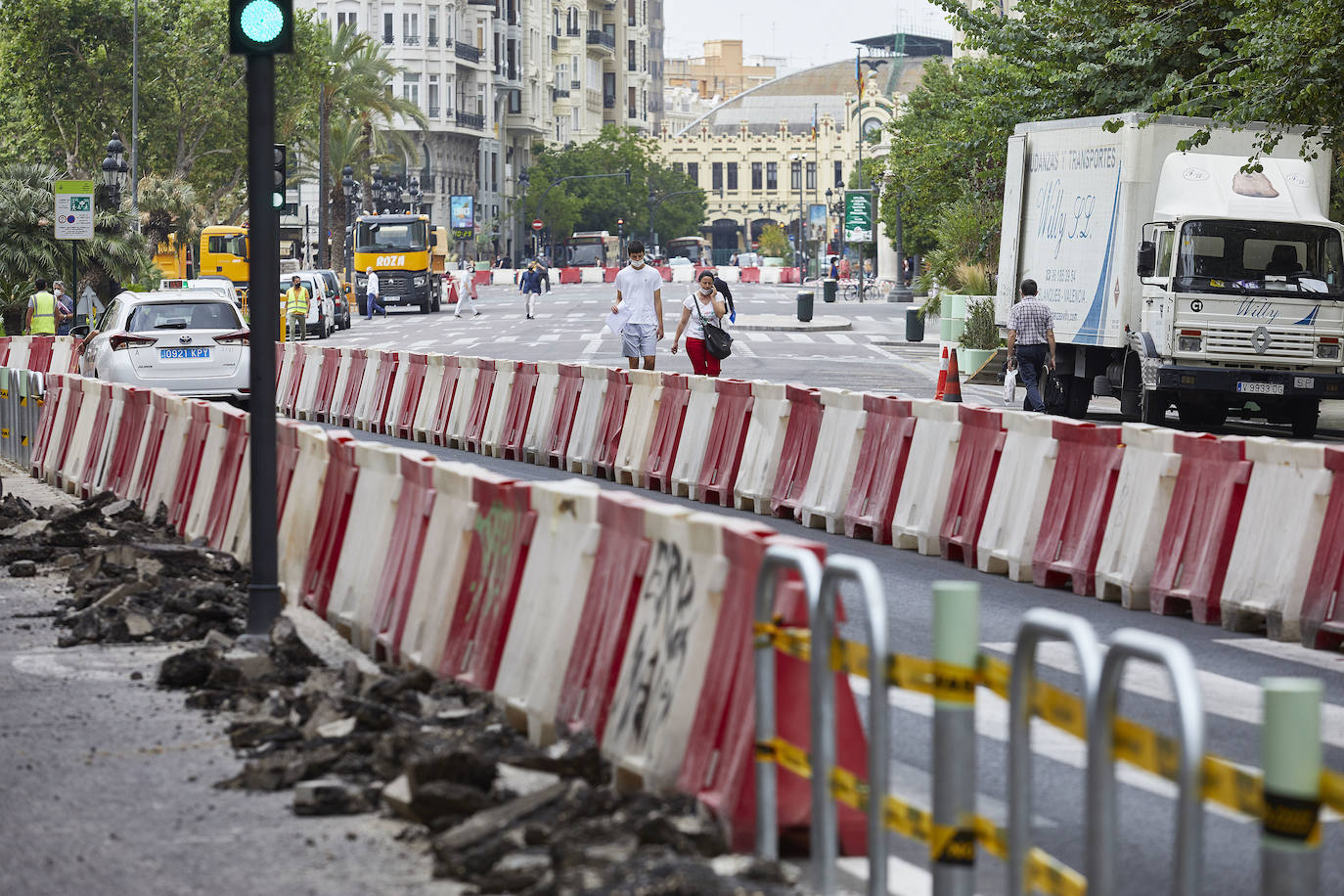 Fotos: Obras en la plaza del Ayuntamiento de Valencia