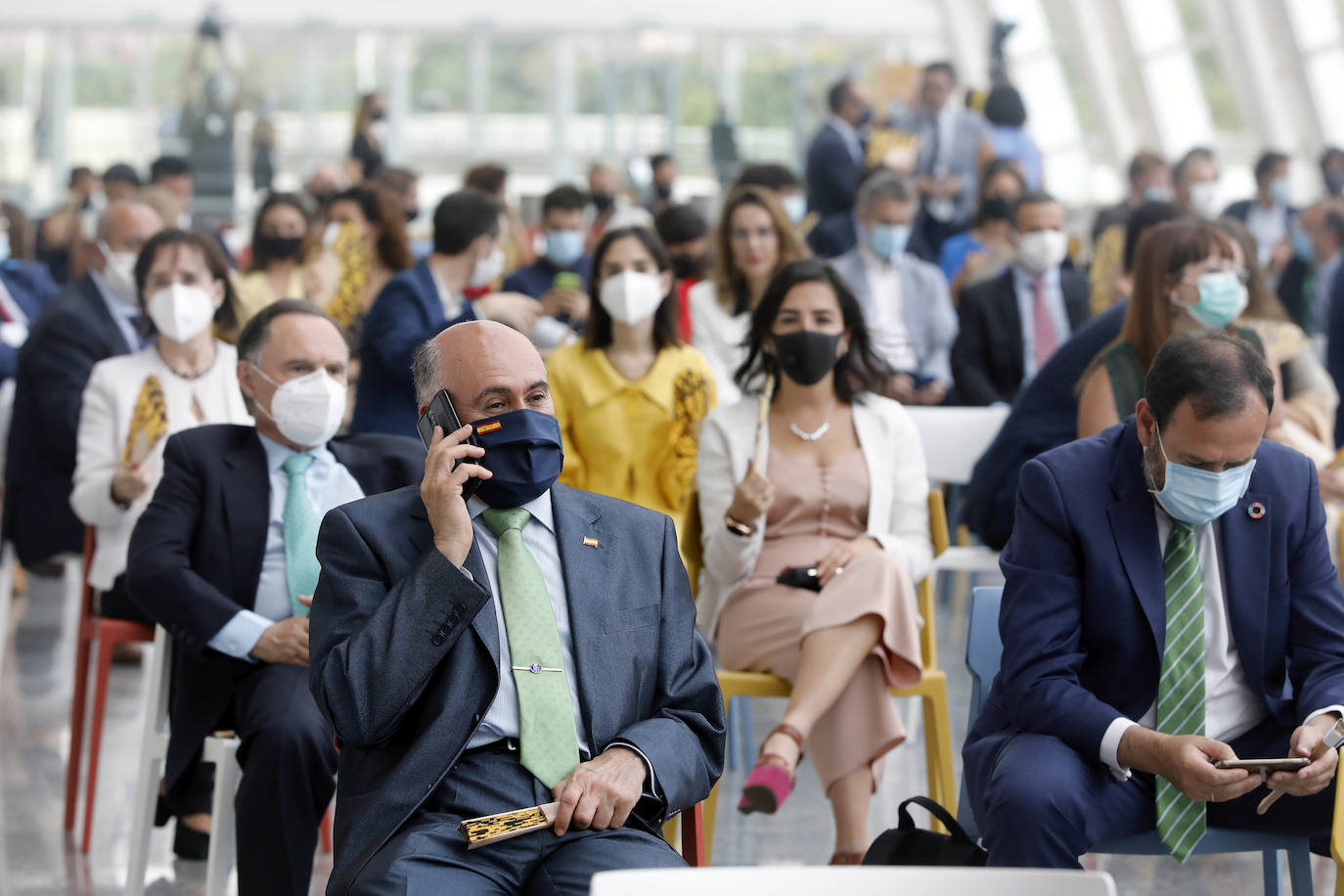 Don Felipe y Doña Letizia entregan en el Museo de las Ciencias los Premios Nacionales de Diseño al presidente de Iberdrola, Ignacio Galán, a Porcelanosa, a la empresa Point y a la diseñadora Marisa Gallén