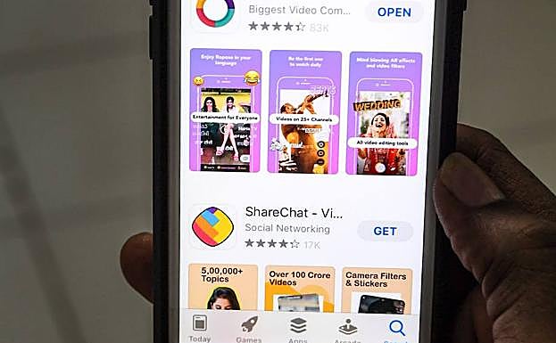 Aplicaciones en un teléfocno móvil. 