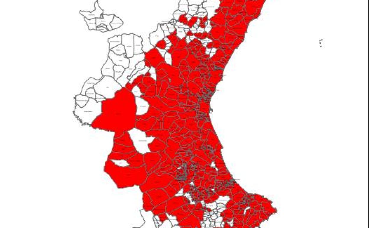 Mapa del mosquito tigre en la Comunitat Valenciana: Los municipios más afectados