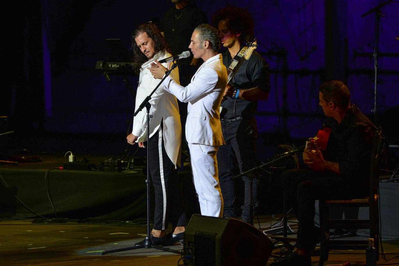 El cantante Pitingo, durante el concierto del Festival Starlite. 