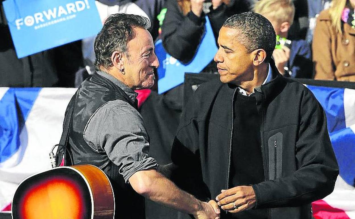 Bruce Springsteen y Barack Obama, en la campaña de 2012.