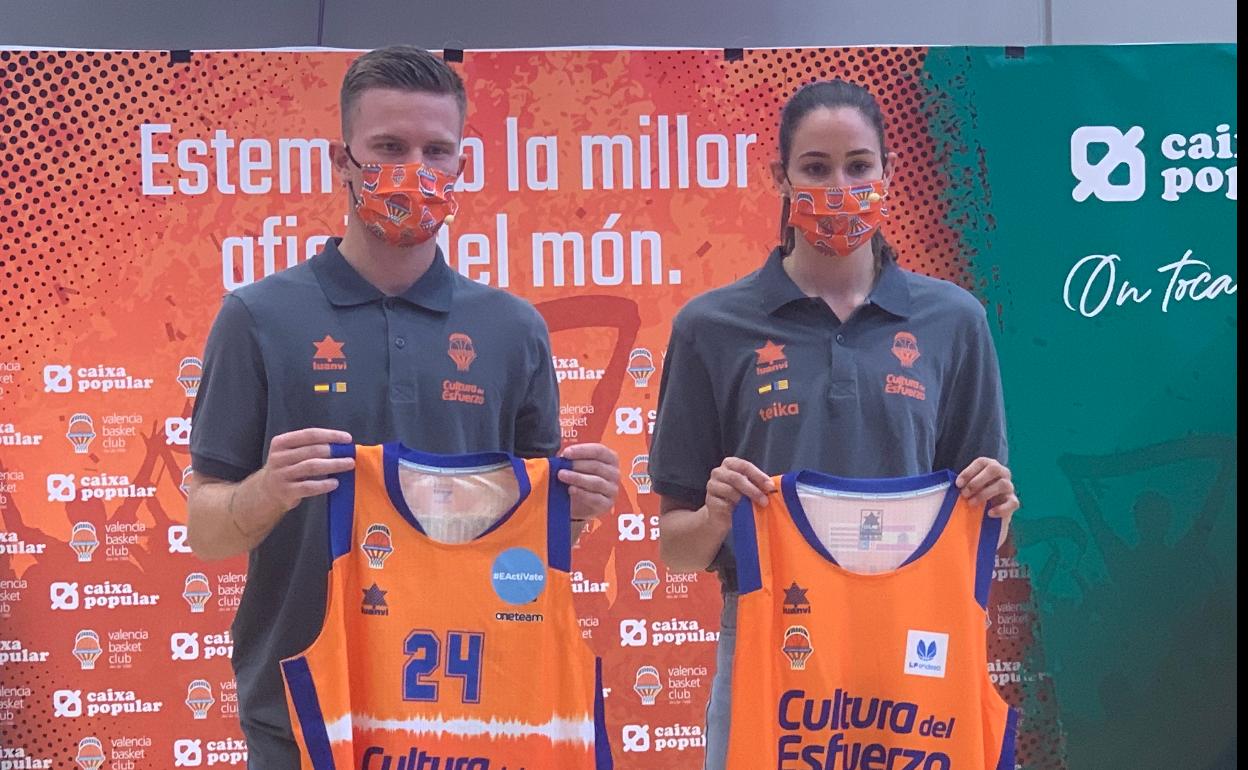 Hermannsson y Allen, esta mañana en l'Alqueria del Basket. 