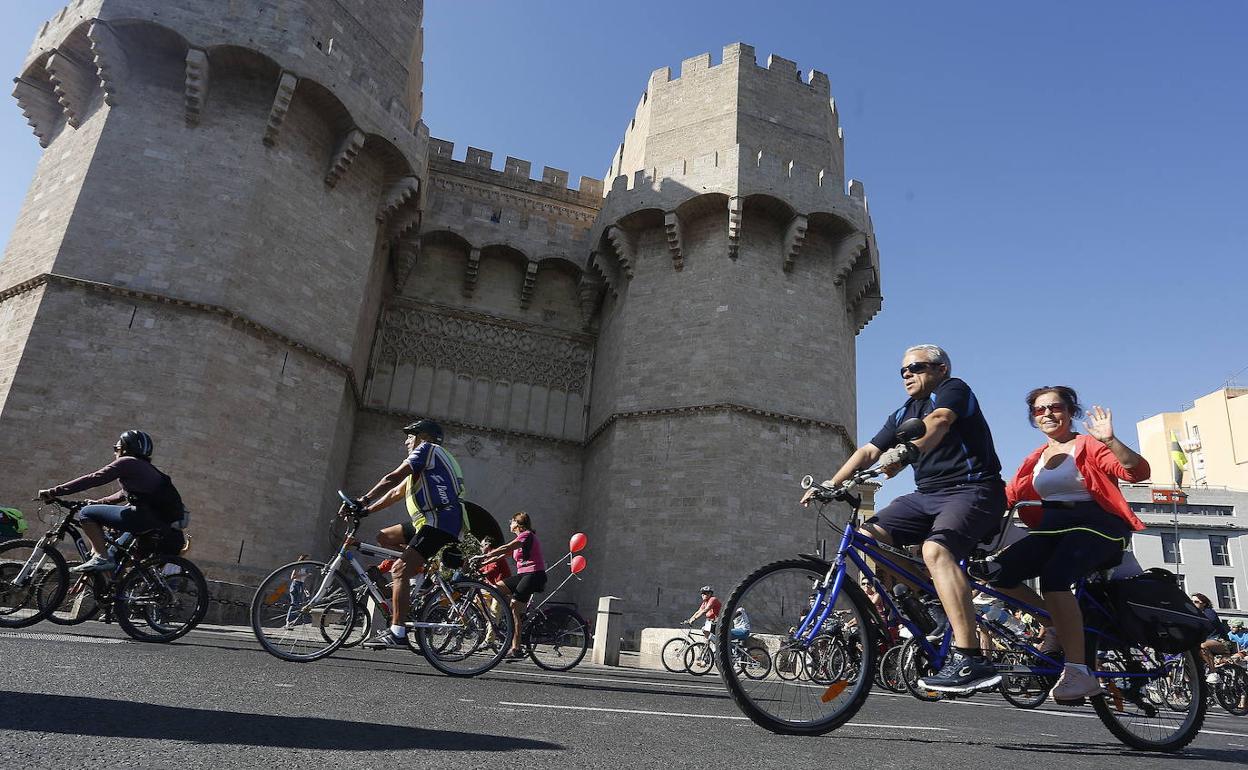 Imagen de archivo de un Día de la Bicicleta en Valencia. 