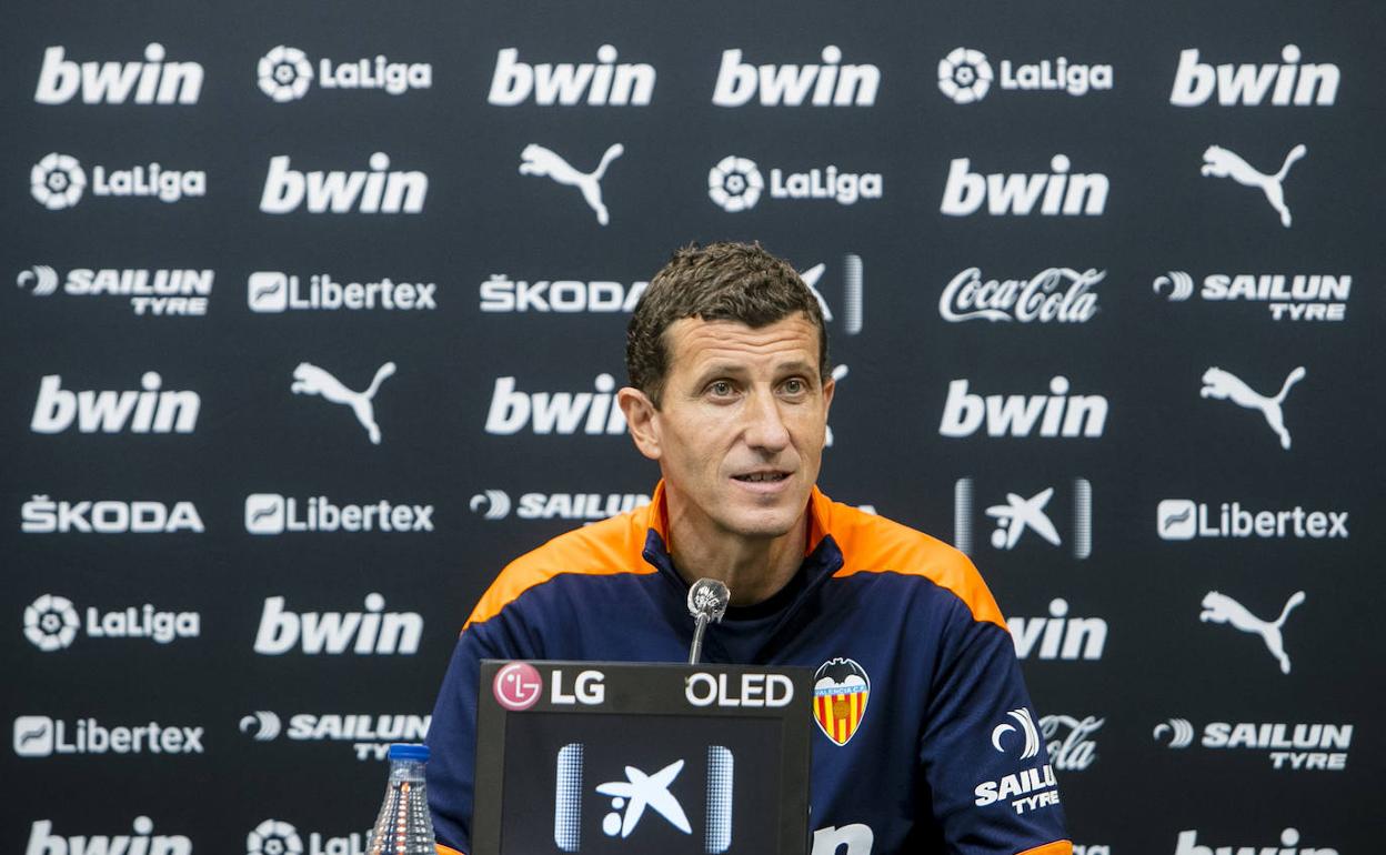 Javi Gracia, en rueda de prensa telemática. 