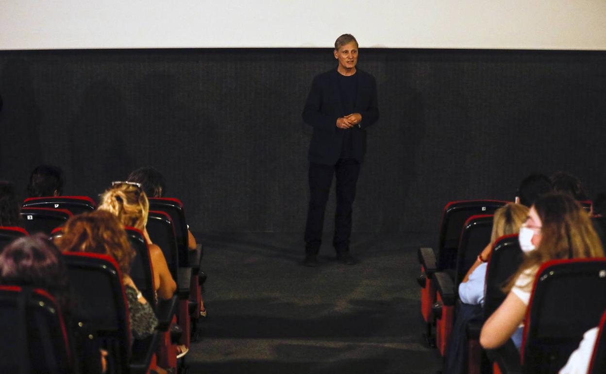 Viggo Mortensen, ayer, en los cines Babel de Valencia.