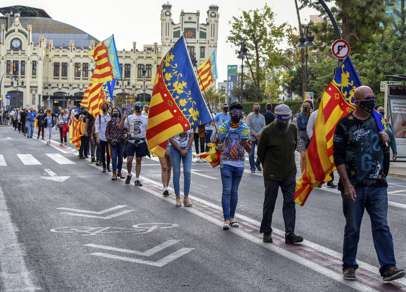 Fotos: Manifestaciones en Valencia por el 9 d&#039;Octubre