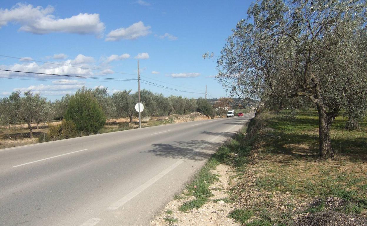 Carretera en la que tuvo lugar el accidente en la tarde del martes. 