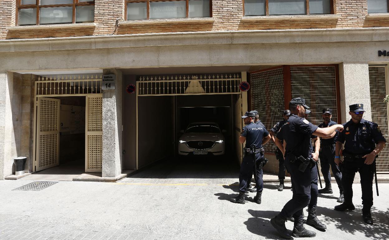 La sede de Divalterra el 27 de junio de 2018, cuando se produjeron las detenciones del caso Alquería. 