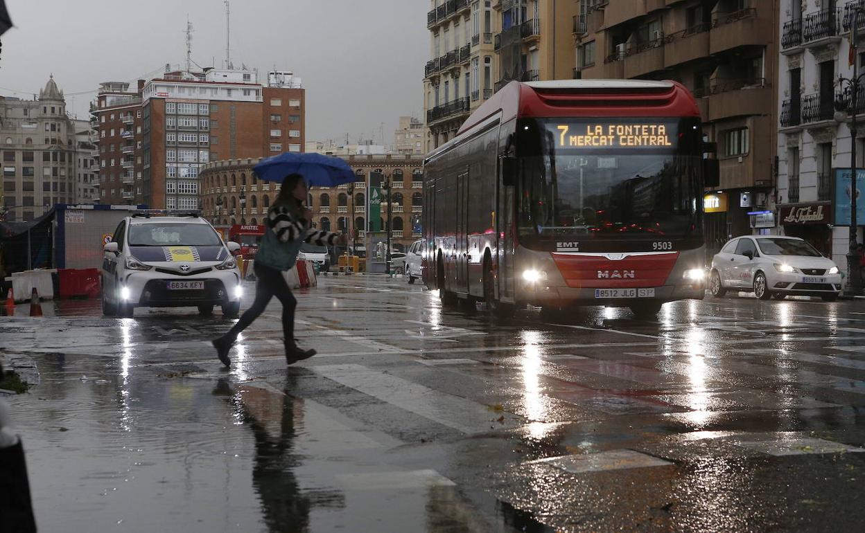 Precipitaciones en la ciudad de Valencia, imagen de archivo.