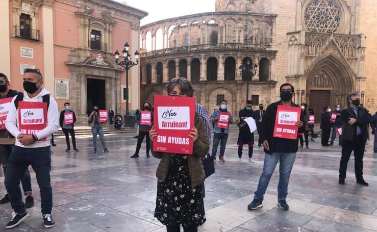 Concentración de hosteleros en Valencia