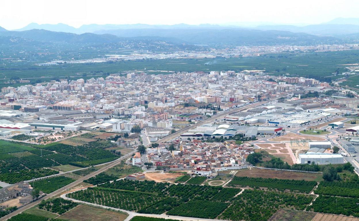 Vista aérea de Algemesí. 