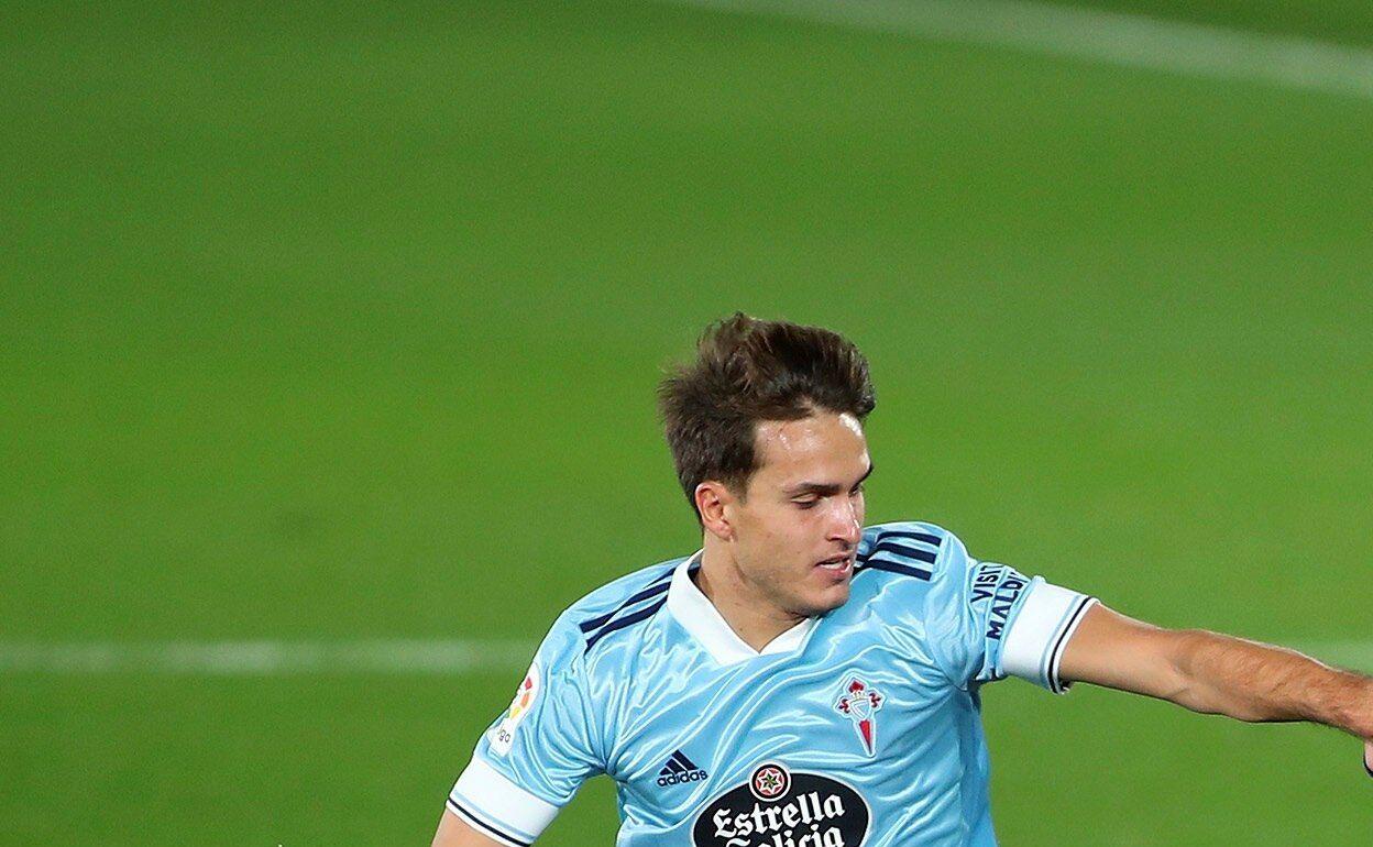 Campaña, en el partido ante el Celta