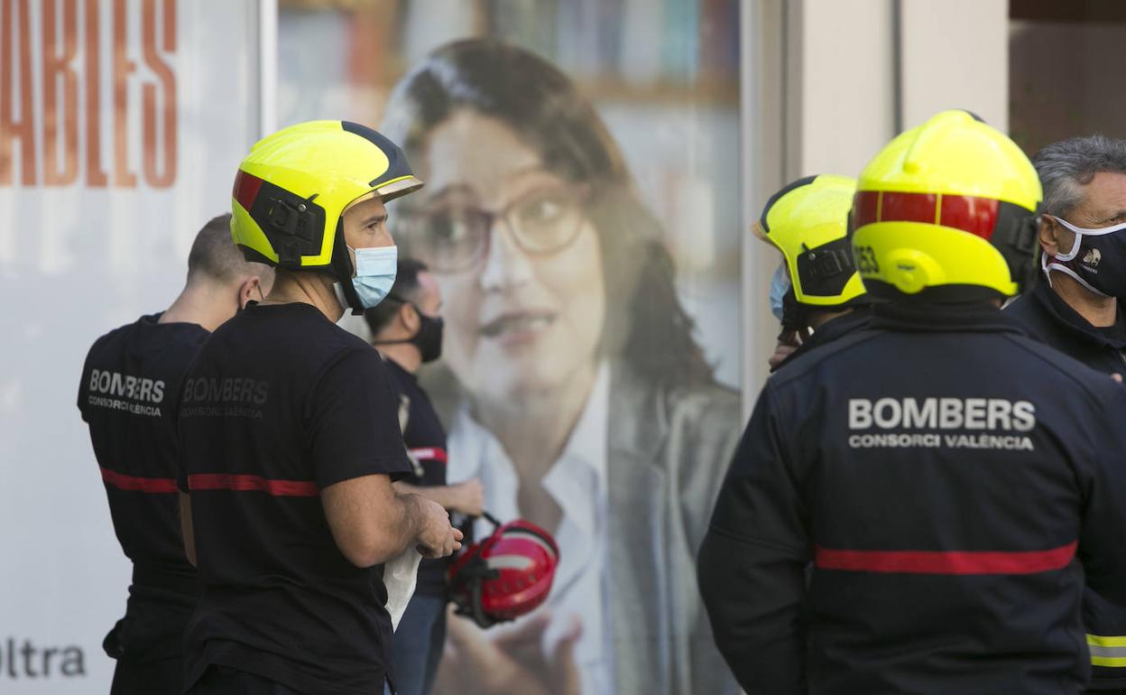 Bomberos de Valencia, durante una protesta