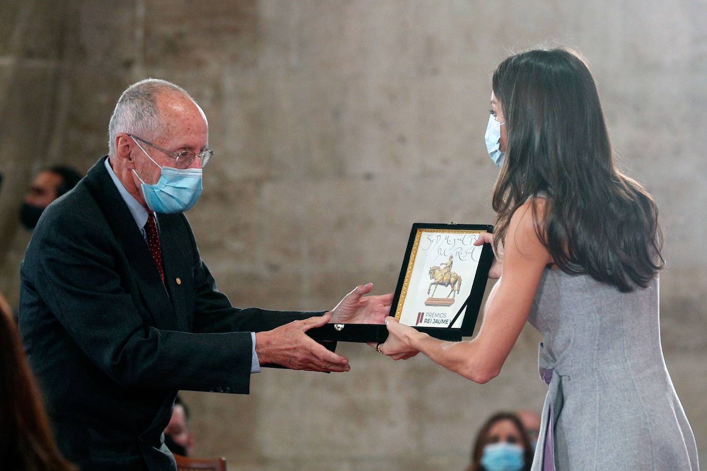 La reina Letizia entrega el Premio Jaume I en la categoría Investigación Médica a Miguiel Beato del Rosal.