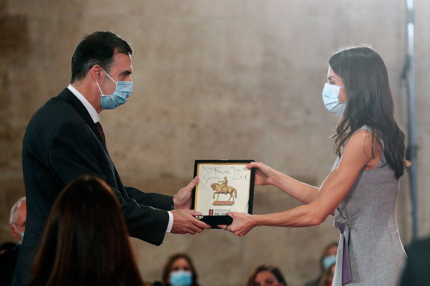 La reina Letizia entrega el Premio Jaume I en la categoría Investigación Básica a Francisco José García Vidal.