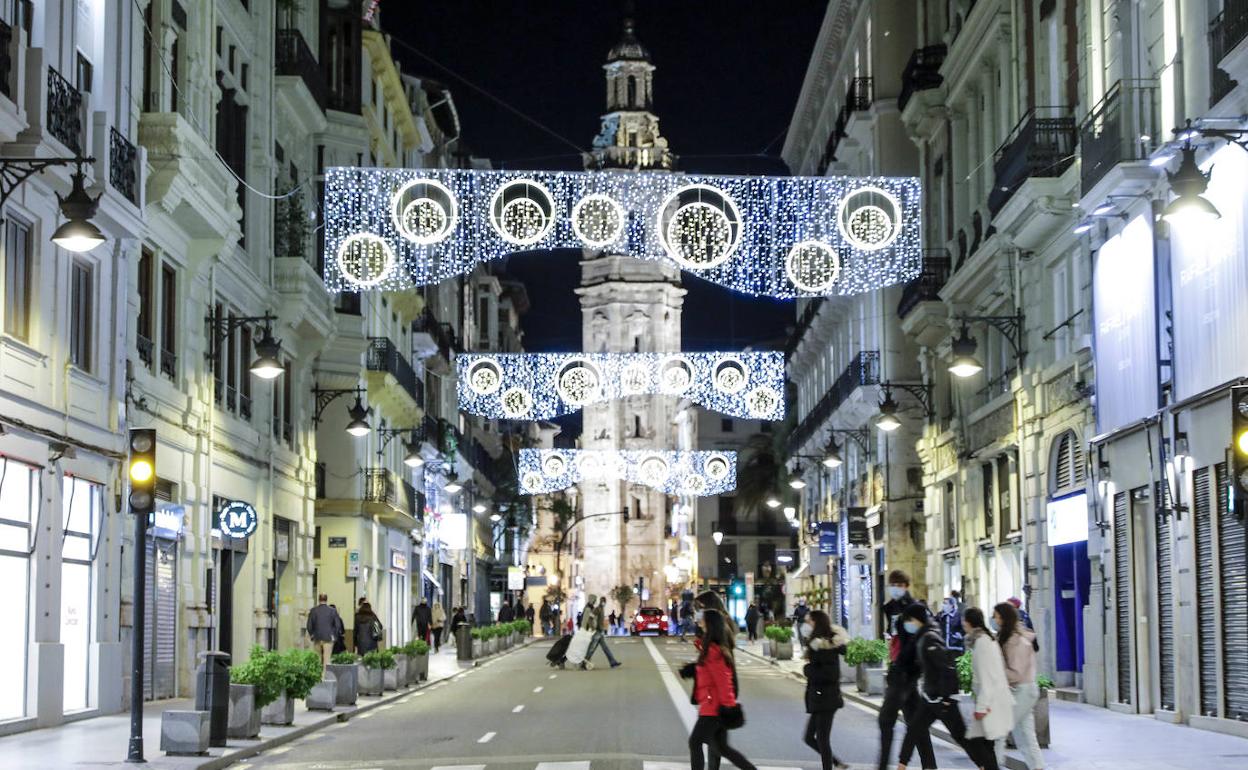 Alumbrado navideño en Valencia. 