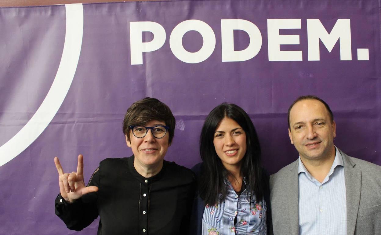 Pilar Lima, Naira Davó y Rubñen Martínez Dalmau en la campaña electoral de 2019.