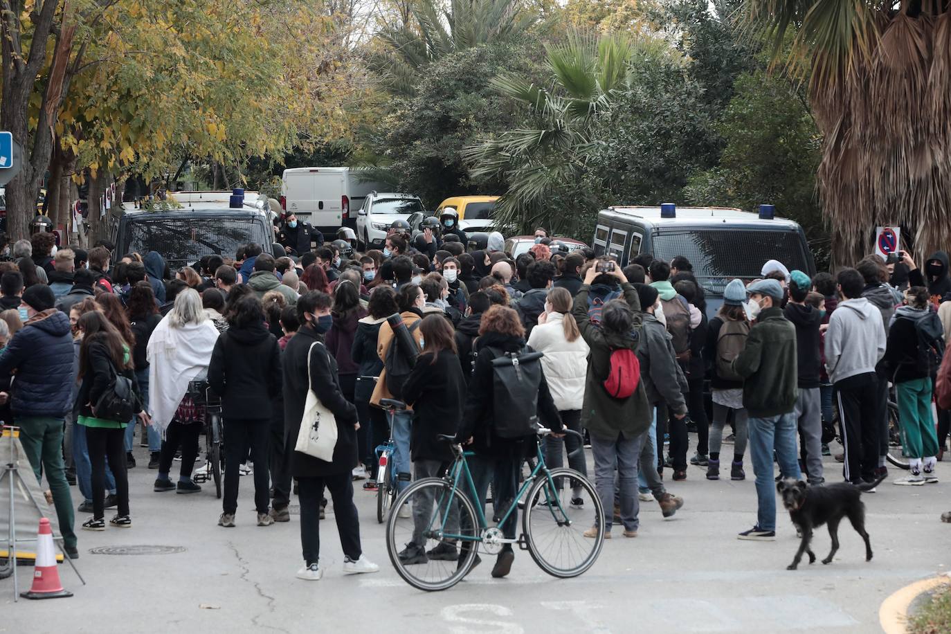 Fotos: Amplio dispositivo policial para el desalojo de un casal okupa en Benimaclet