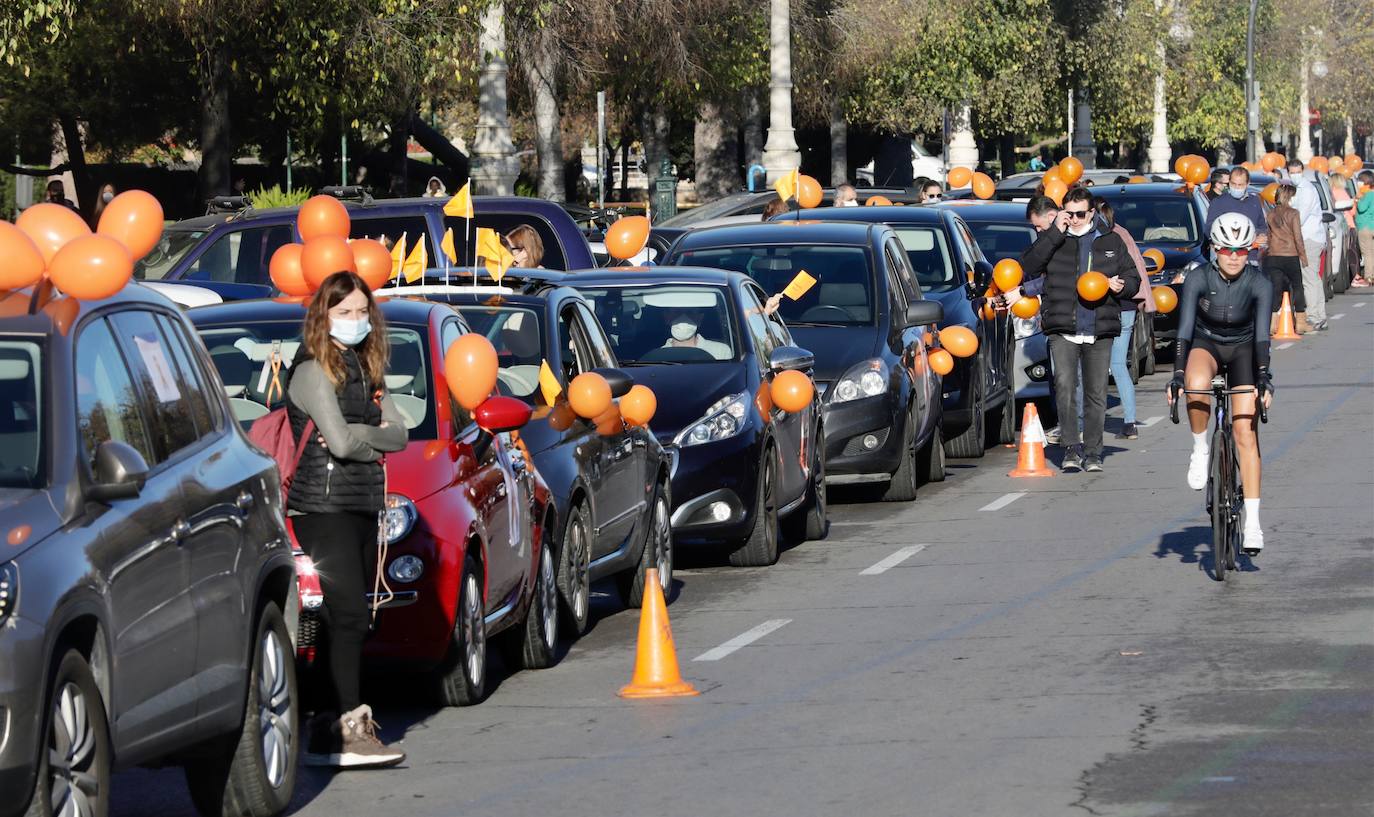 La manifestación en coche contra la Lomloe recorre algunas de las principales vías de Valencia. La protesta, impulsada a nivel nacional por la plataforma 'Concertados', reúne a los detractores de la Ley Celaá en un recorrido iniciado en el paseo de la Alameda y que atraviesa las Grandes Vías, el paseo de la Pechina, las calles Blanquerías, Conde de Trenor, Pintor López y Paseo Ciudadela y el puente de las Flores