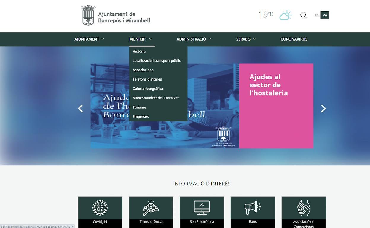 Una captura de la nueva web municipal. 