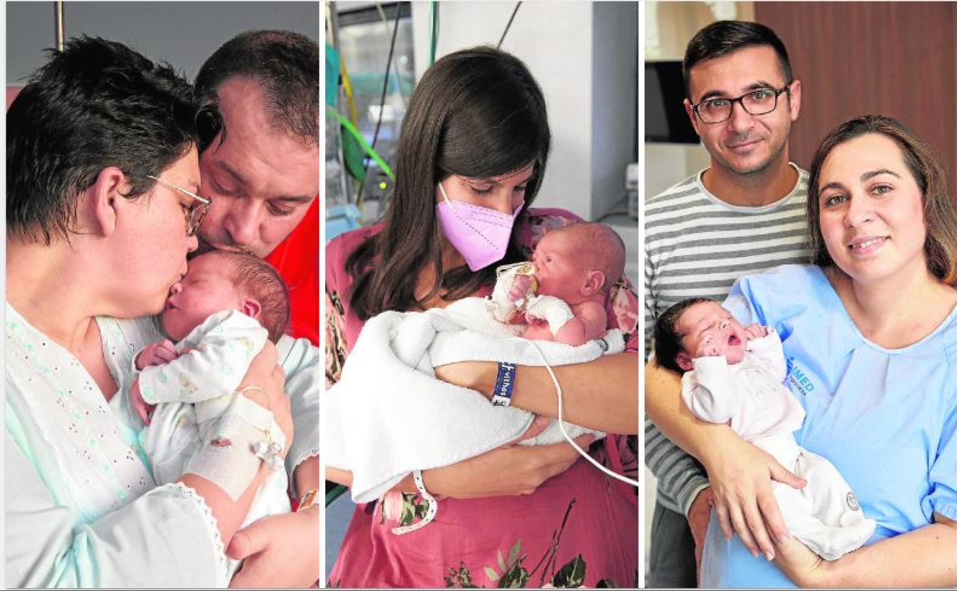 Bienvenida. Elisa, Mario, Beatriz, Salvador y Sara, con sus pequeños. 