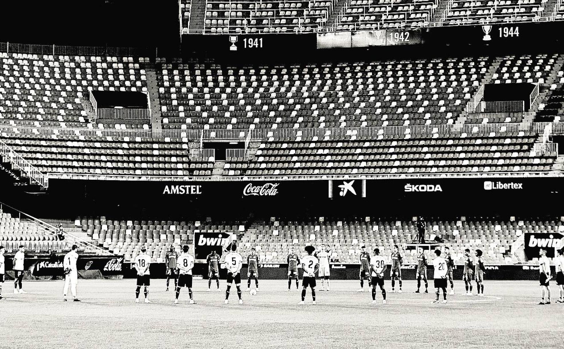 Vacío. Mestalla antes del partido contra el Getafe.