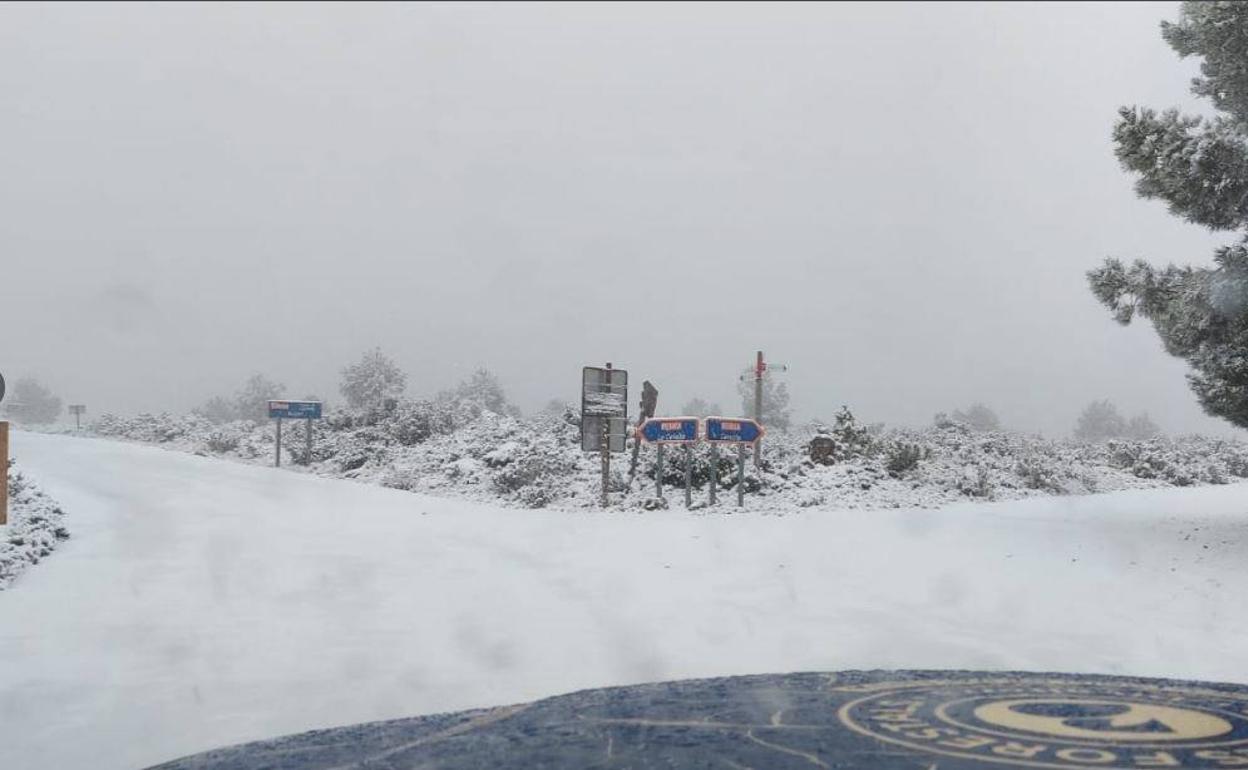 Nevada en el interior de la provincia de Valencia.