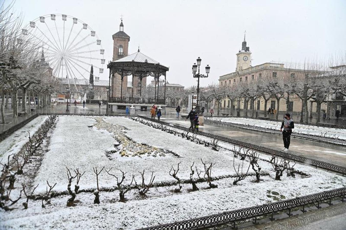 Gran nevada en Alcalá de Henares (Madrid).