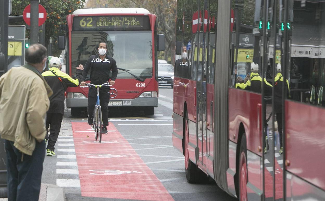 Carril bici en Fernando el Católico