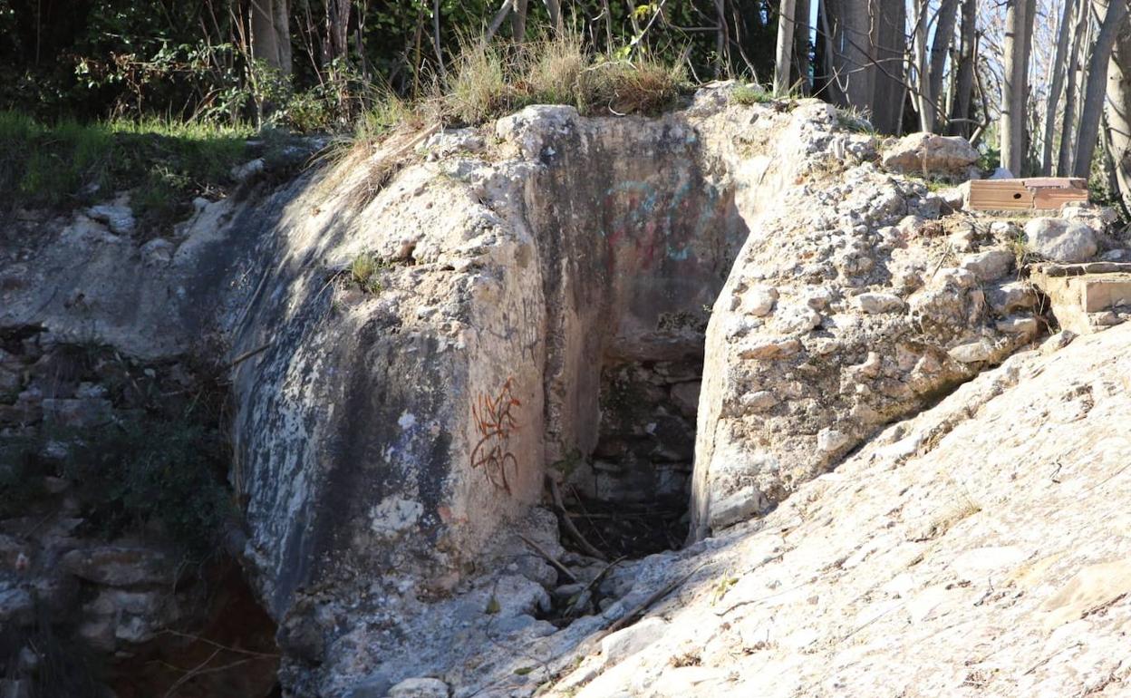 Un tramo de la estructura hidráulica que ha salido a la luz con las últimas lluvias. 