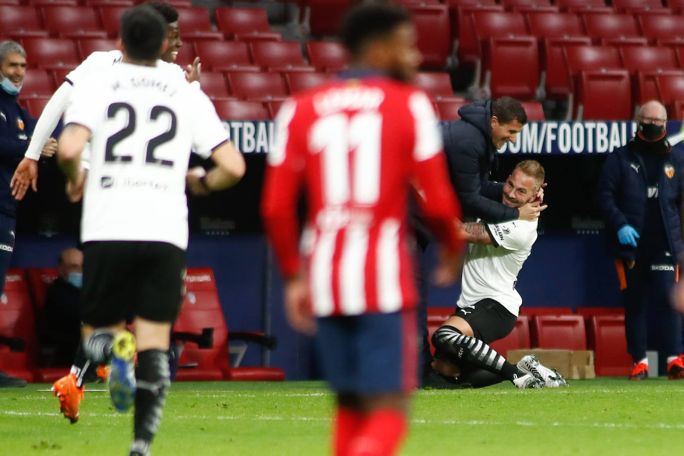 Partido bronco en el Wanda Metropolitano.