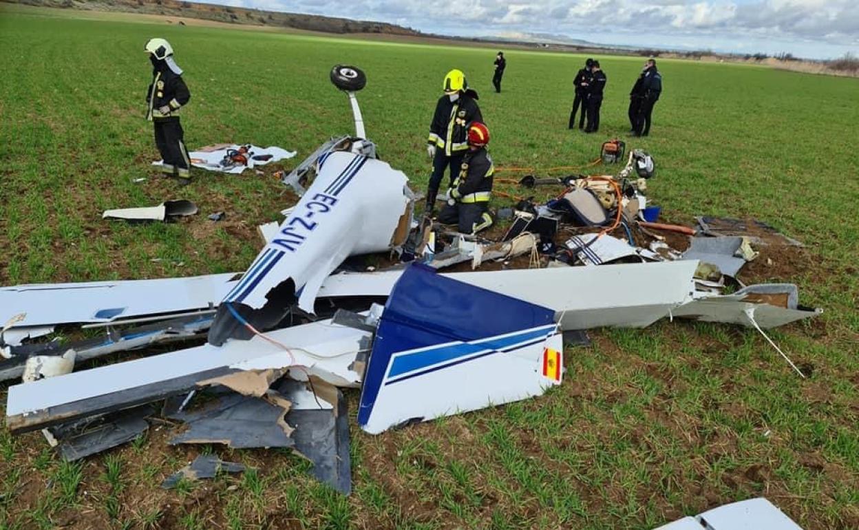 Imagen de la avioneta siniestrada. 