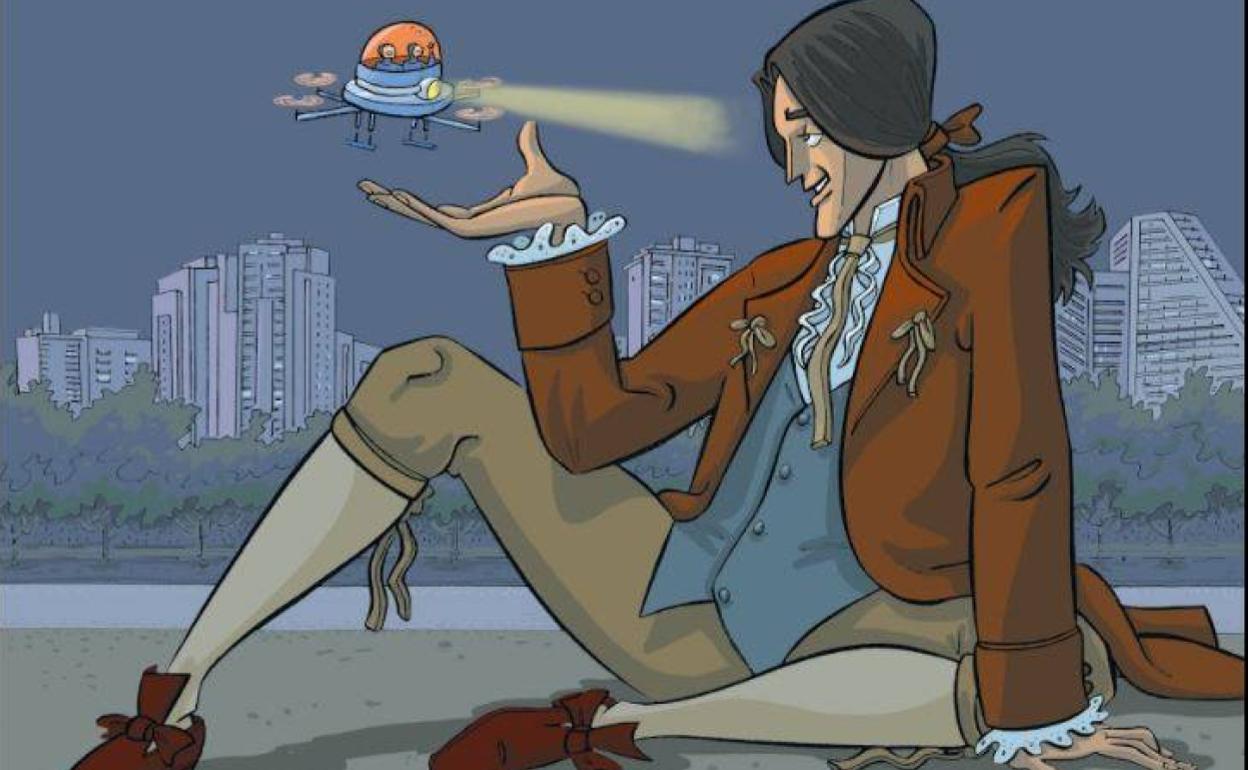 Gulliver y el dron, obra de Sento Llobell. 
