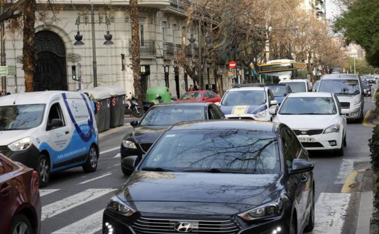 Un atasco en Valencia.