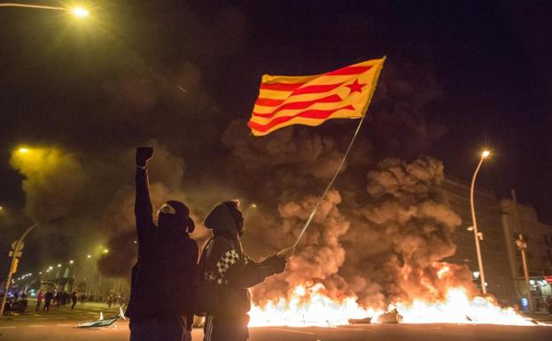 Protestas en Barcelona por la condena a Pablo Hasél.