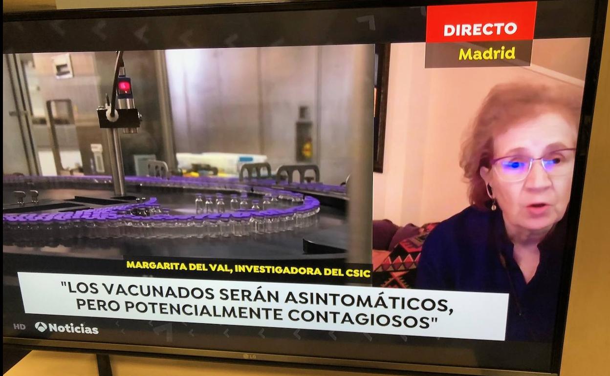 Margarita del Val en los Informativos de Antena 3. 