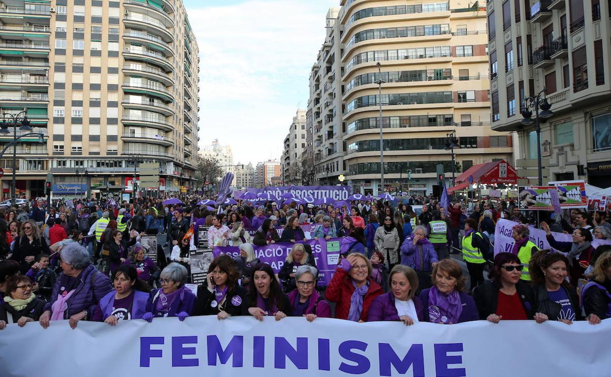 Celebración del 8-M en Valencia