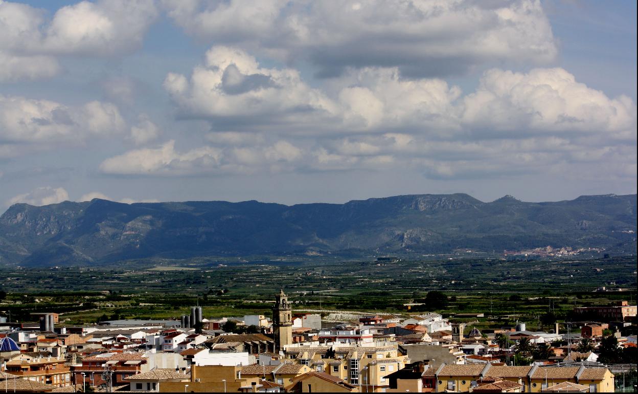 Vista panorámica de la localidad de Benigànim. 