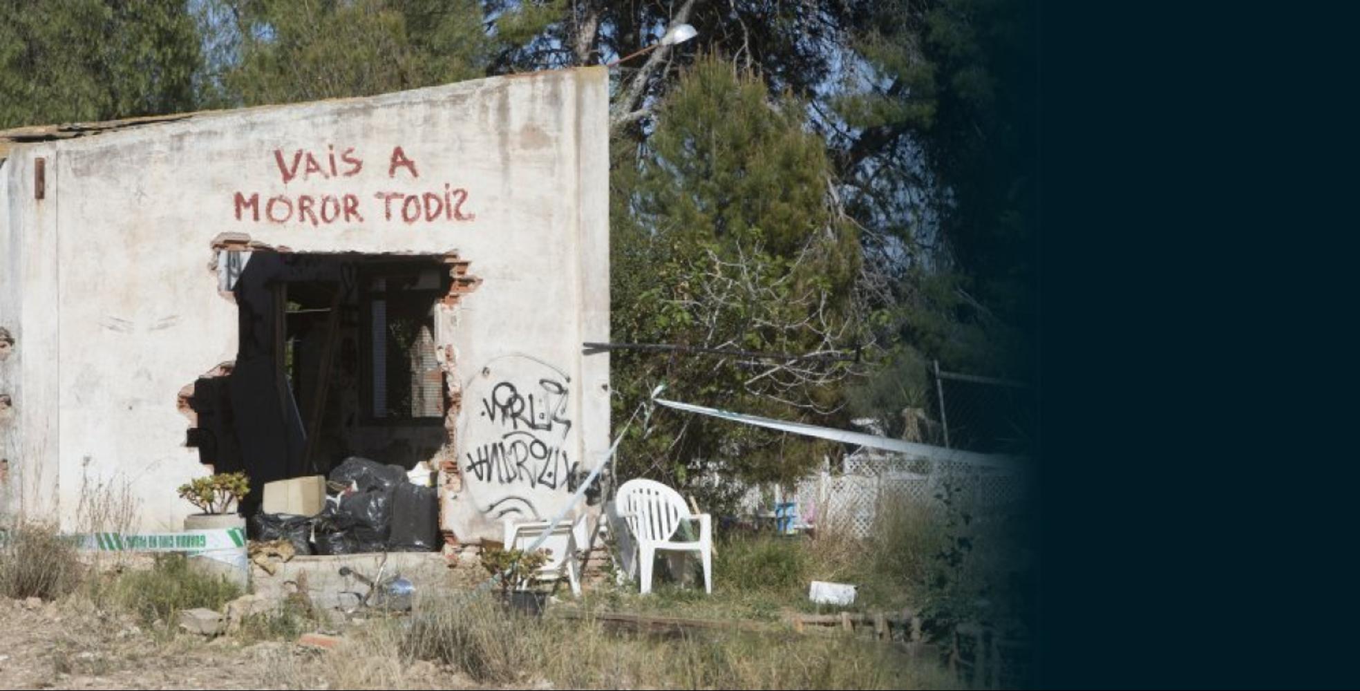 .La casa en ruinas donde se grabó el cortometraje 'El asesino disléxico'