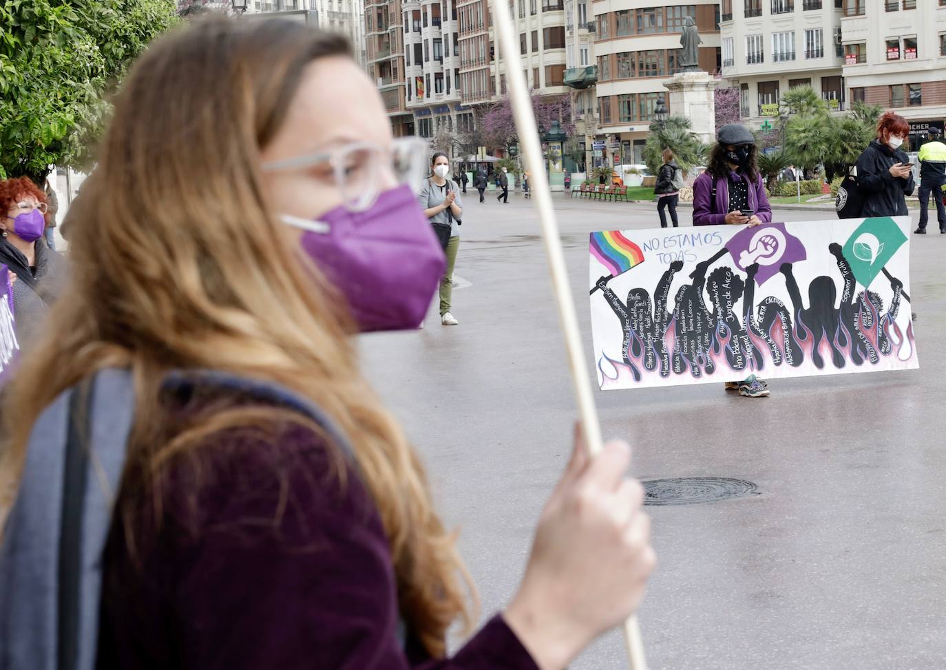 Uno de los actos en la Plaza del Ayuntamiento de Valencia