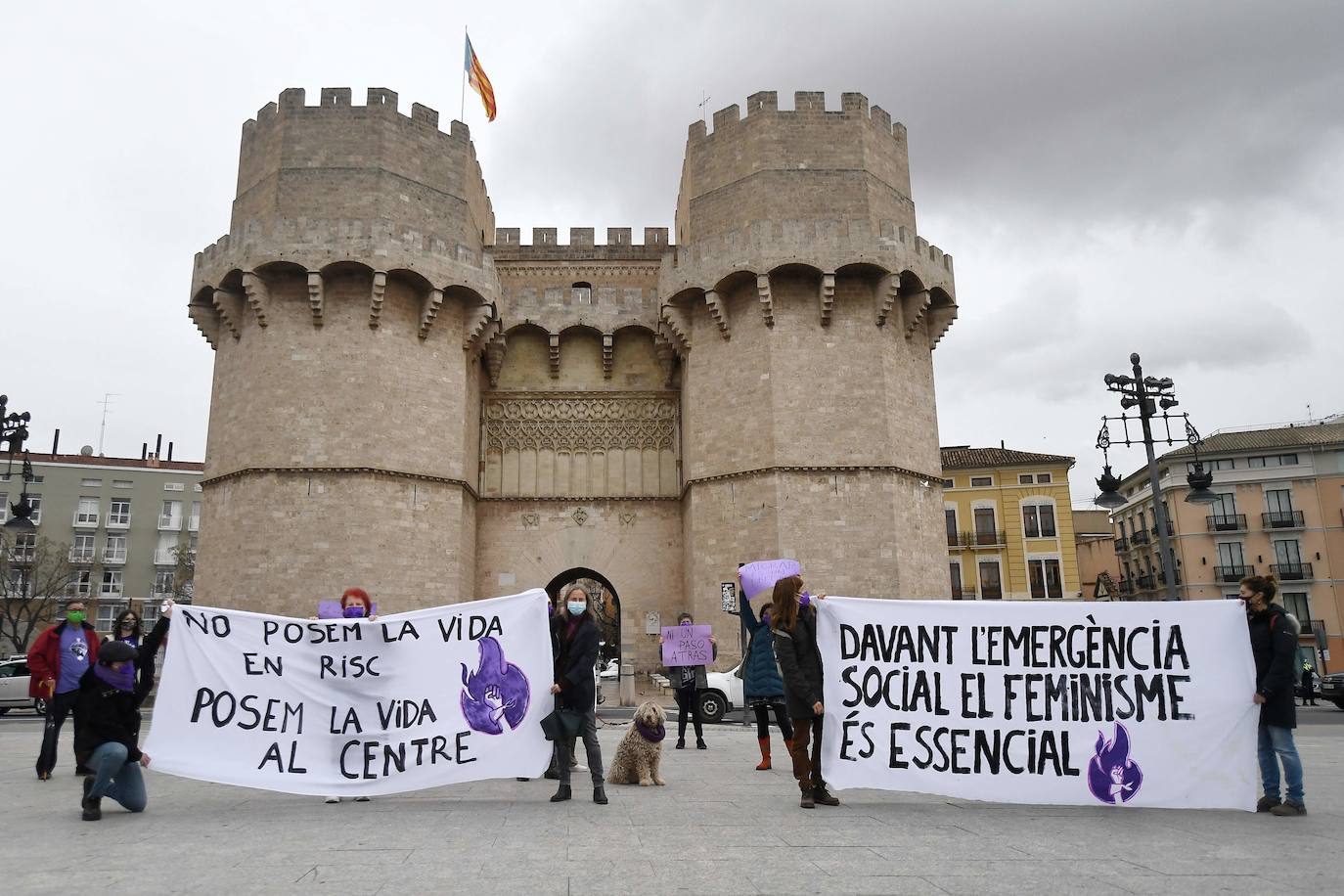 Uno de los actos en la Plaza del Ayuntamiento de Valencia