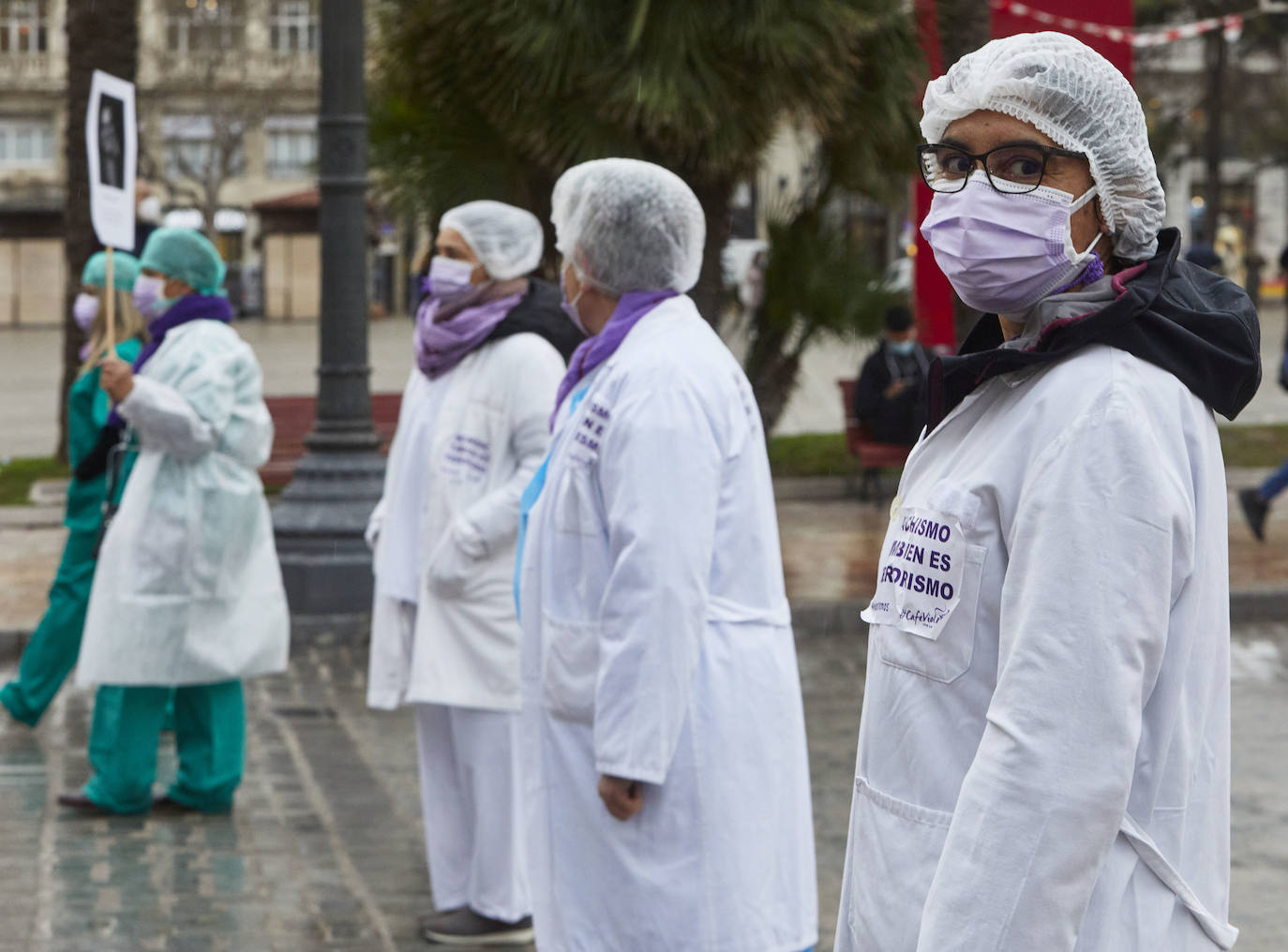 Uno de los actos en la Plaza del Ayuntamiento de Valencia