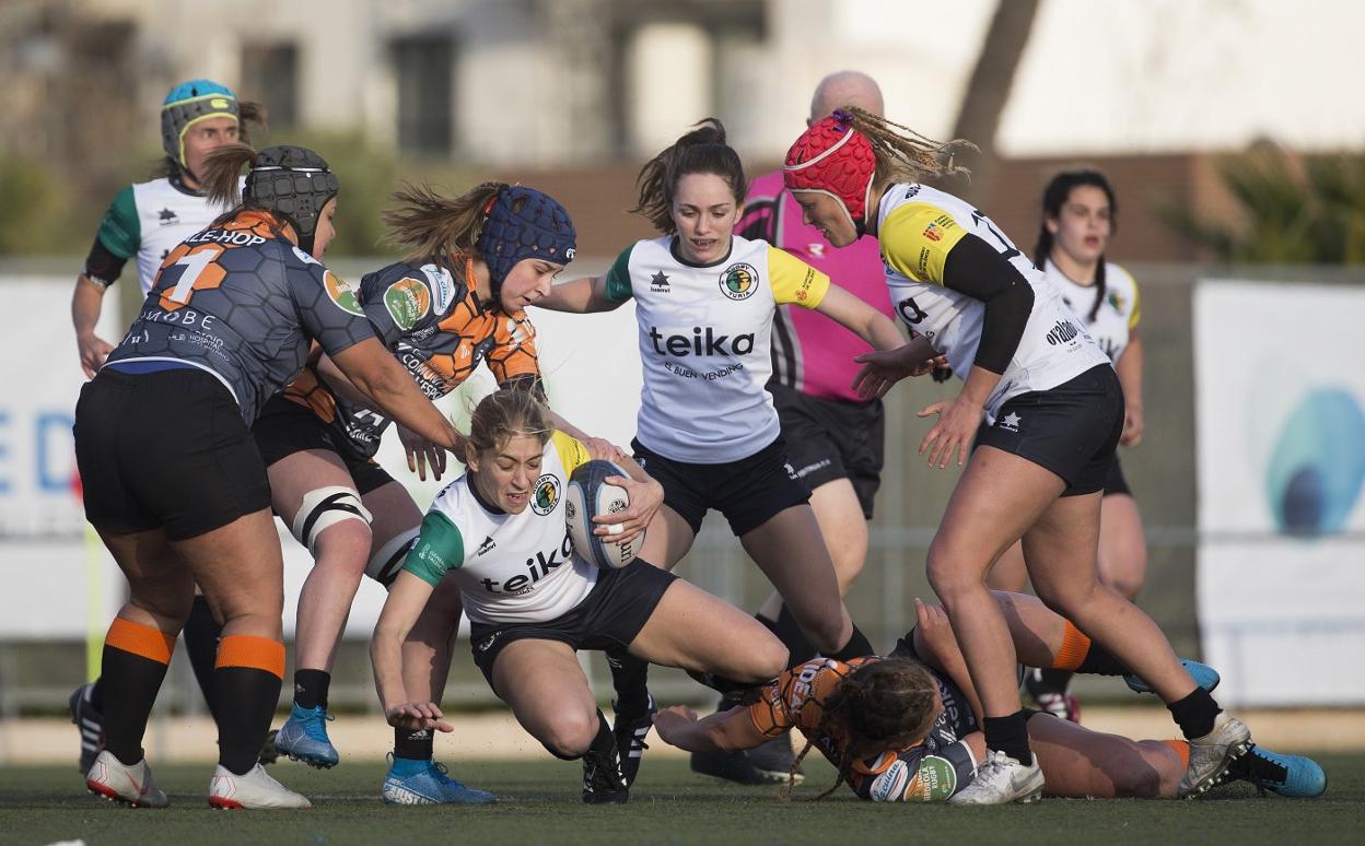 Partido de ayer entre el Rugby Turia y Les Abelles B. m. á. polo/r. t.