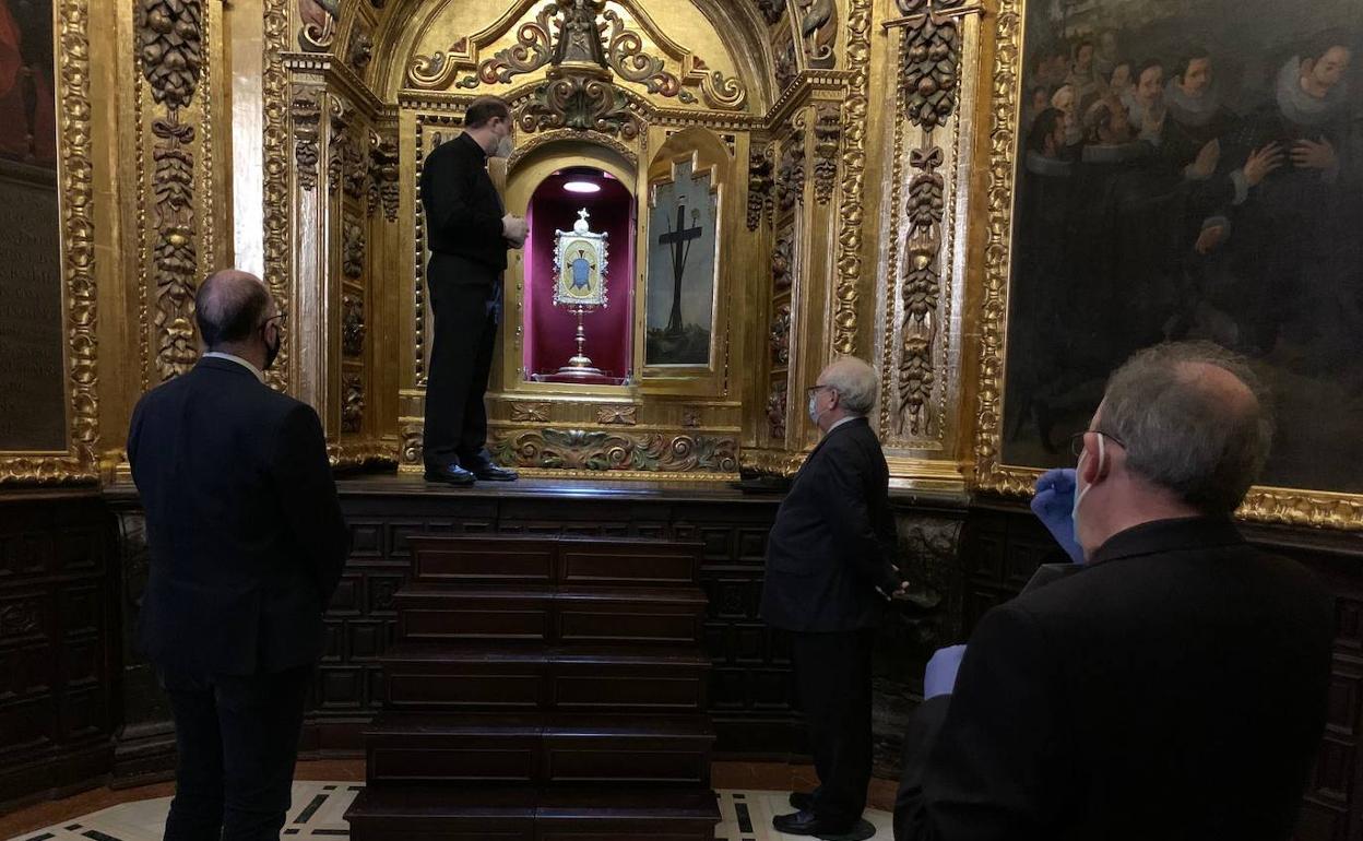 Ensayo de la apertura del camarín del pasado 2020. 