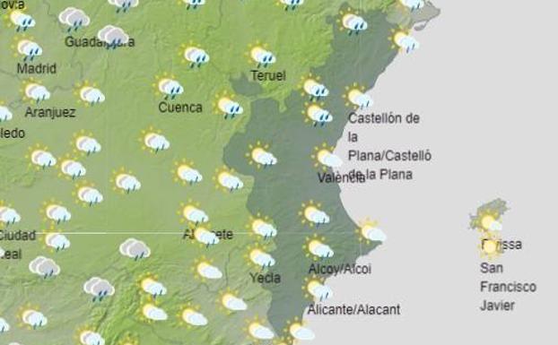 Previsión de Aemet para el próximo viernes 2 de abril en la Comunitat.