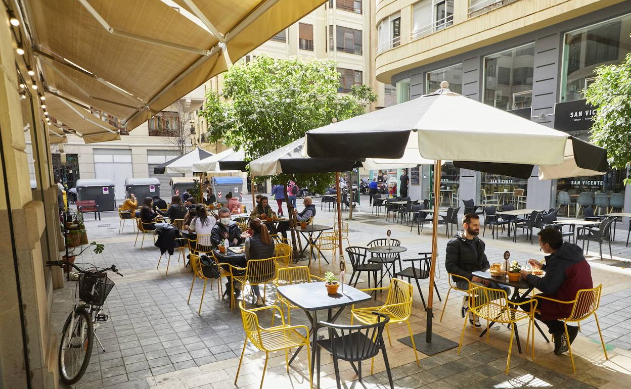 Terrazas en la ciudad de Valencia. 