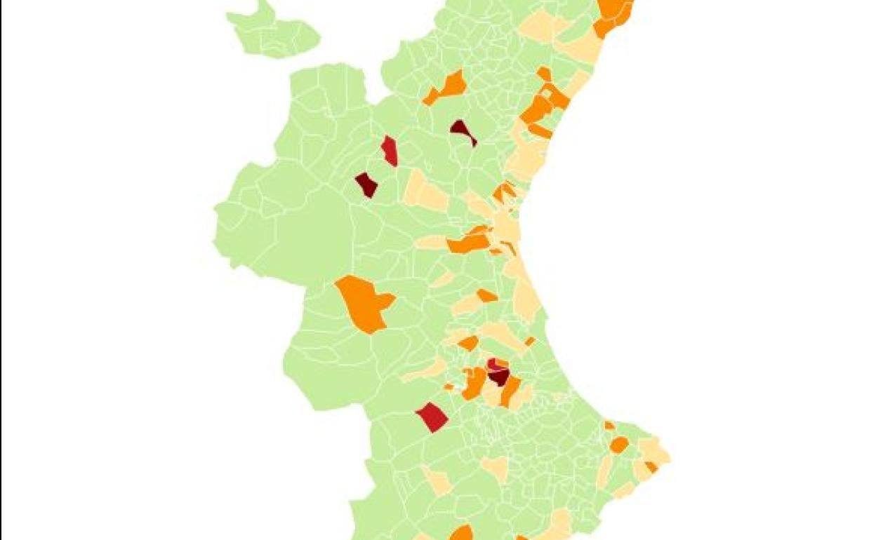 Nueva normalidad en Valencia | Así está la incidencia acumulada del coronavirus en todos los municipios de la Comunitat Valenciana