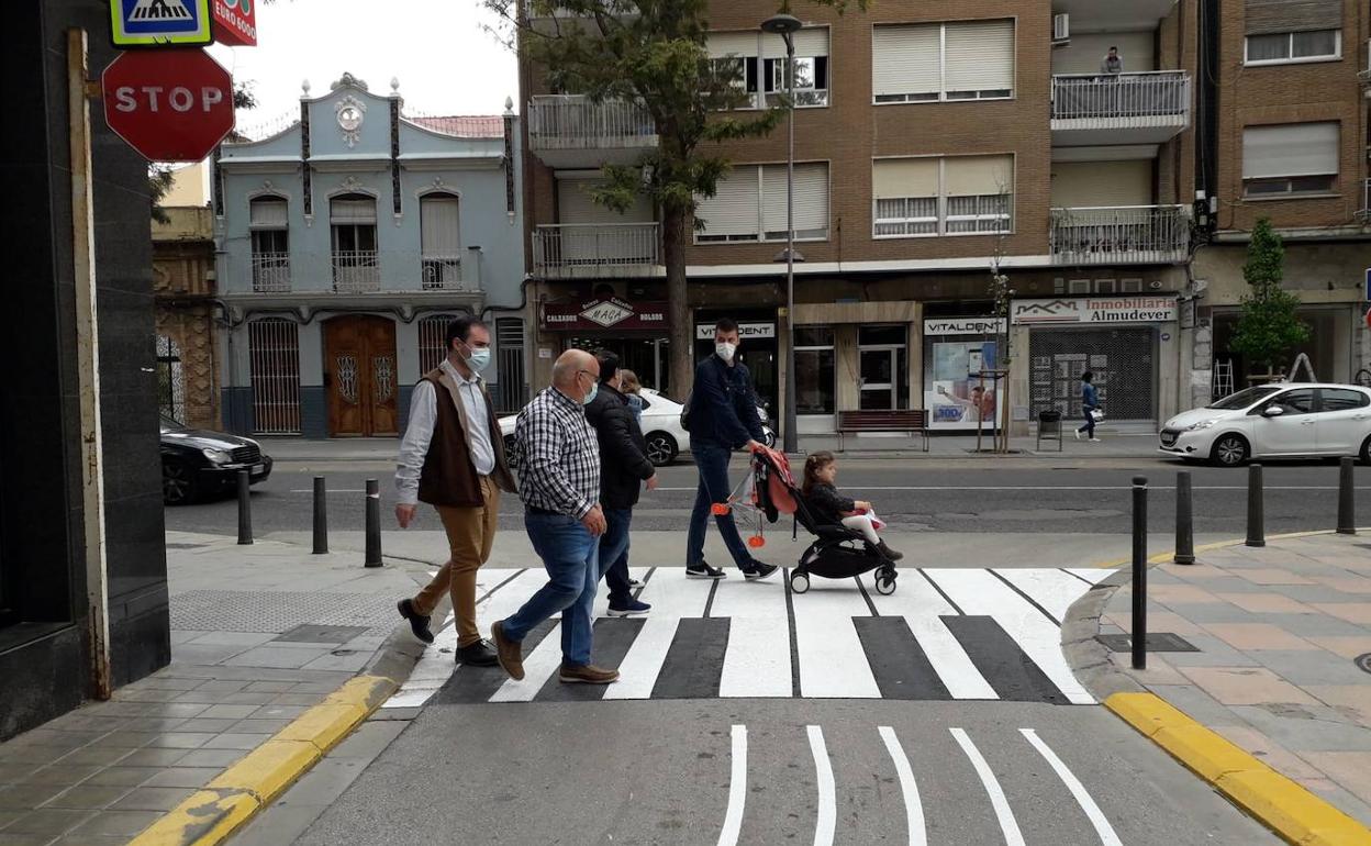 El paso de cebra de la calle Colón. 