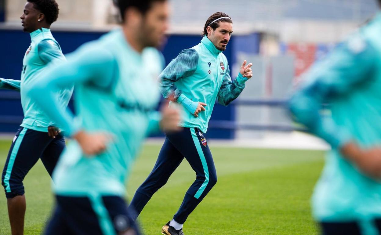 José Campaña, durante el entrenamiento del pasado lunes.